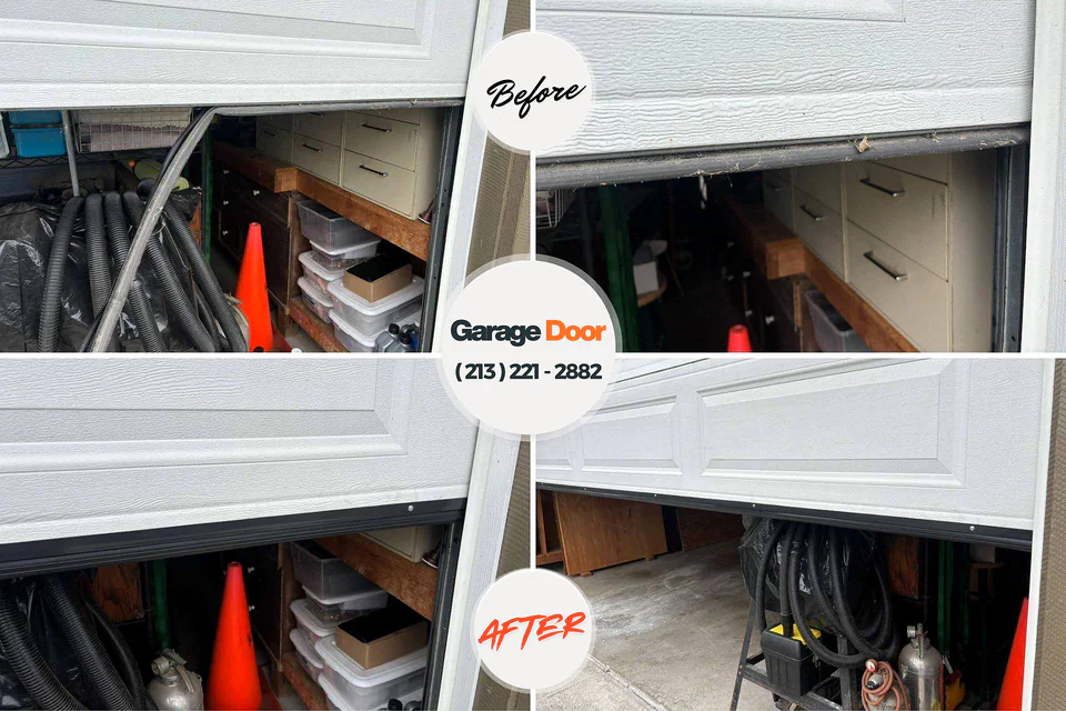 Before and after: garage door repair Villa Park, IL